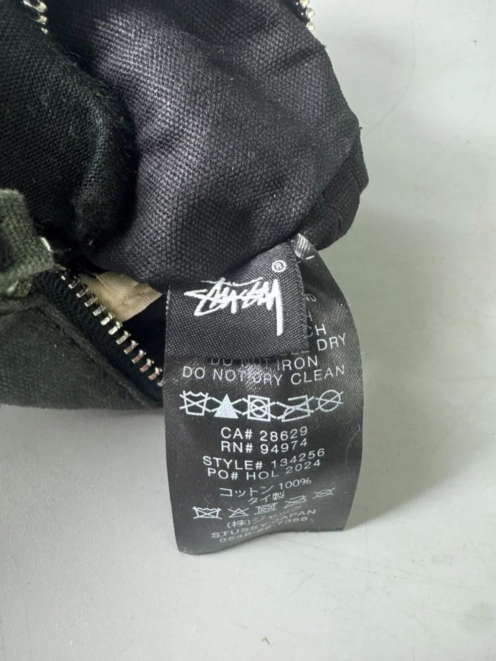 Stussy Unisex Canvas Coin Pouch Washed Black